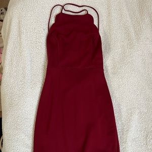 Lush Scalloped Edge Bodycon Dress Crossback